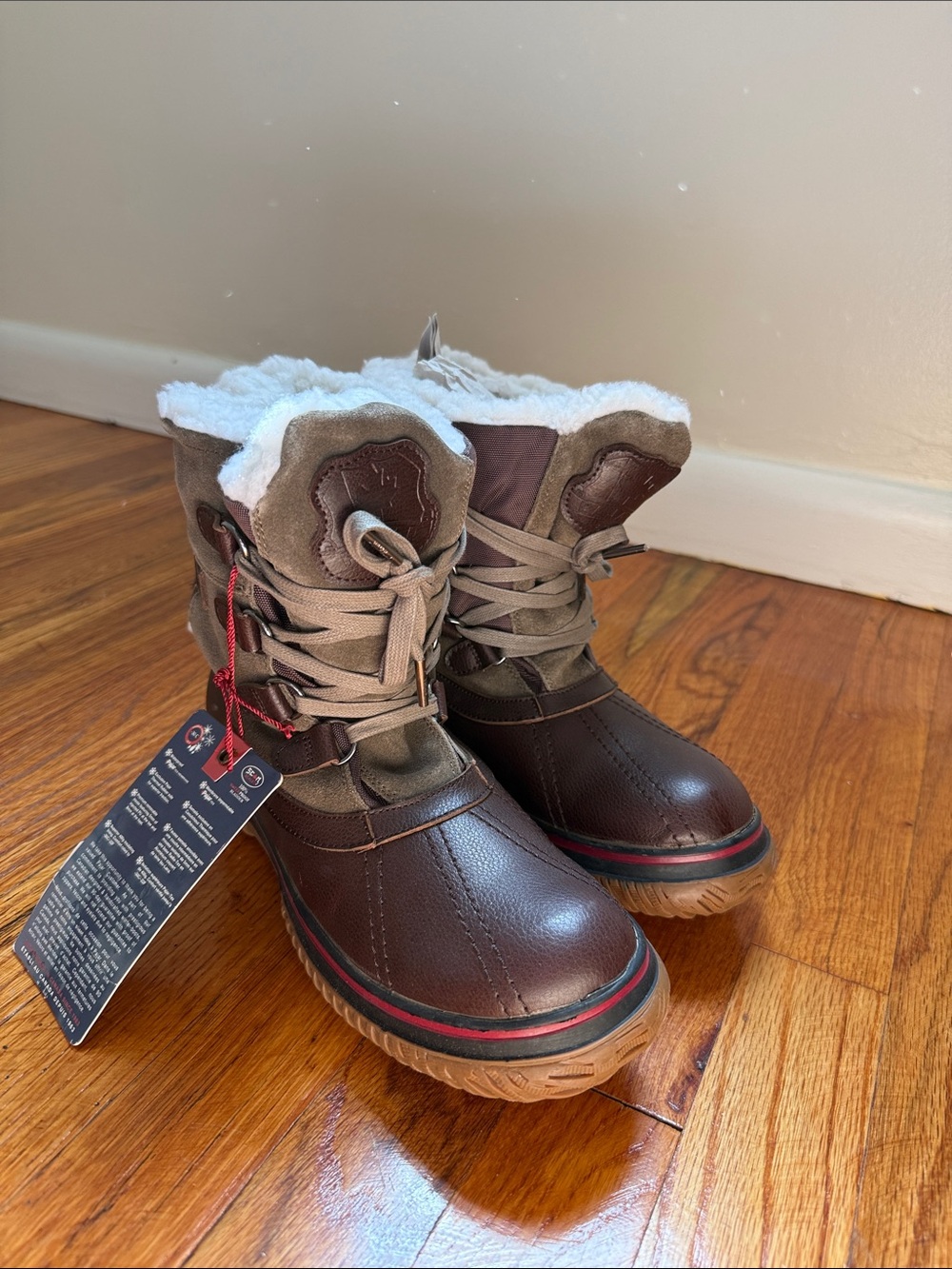 Pajar Iceland Brown/Taupe Faux Fur Winter Boots